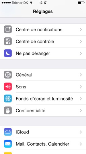 Sélectionnez Général