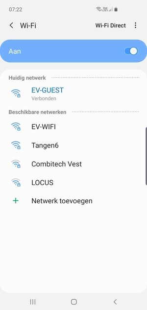 U bent nu verbonden met het WiFi-netwerk