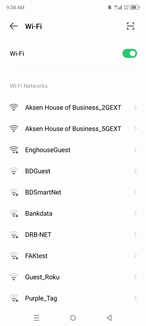Select the wireless network you want to connect to