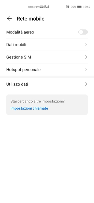 Seleziona Dati mobili