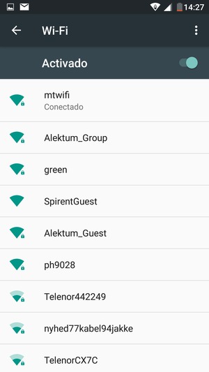Ahora está conectado a la red Wi-Fi