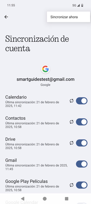 Seleccione Sincronizar ahora
