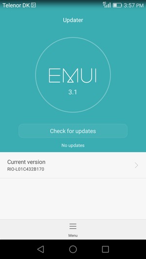 If your phone is up to date, you will see the following screen