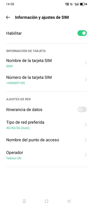 Para cambiar la red en caso de problemas de conectividad, seleccione Operador