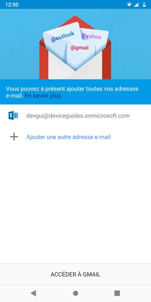 Sélectionnez ACCÉDER  À GMAIL