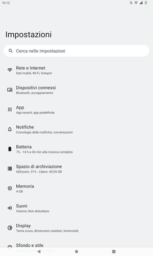 Seleziona Rete e Internet