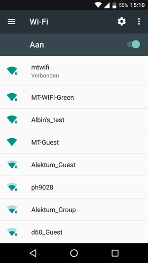 U bent nu verbonden met het WiFi-netwerk