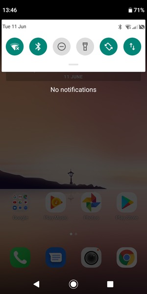 Slide down the top menu again