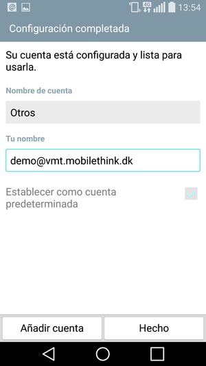 Déle a su cuenta un nombre y escriba su nombre. Seleccione Hecho