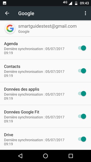 Sélectionnez le bouton du Menu