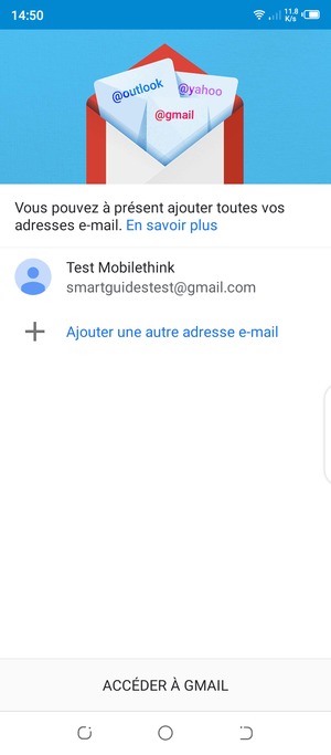 Sélectionnez ACCÉDER À GMAIL