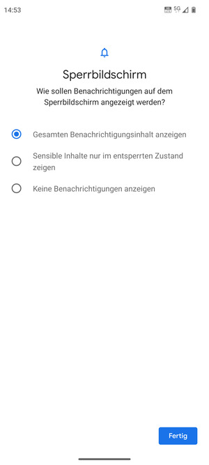 Wählen Sie die gewünschte Option und wählen Sie Fertig