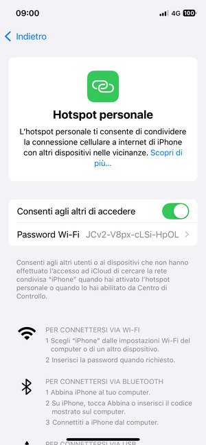 Seleziona Password Wi-Fi