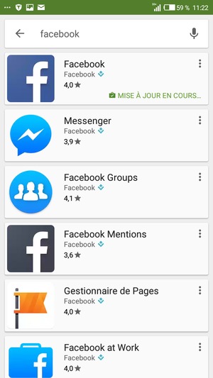 Sélectionnez l'appli