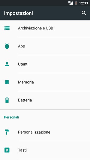 Scorri e seleziona Batteria