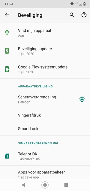 Uw telefoon is nu beveiligd met een schermvergrendeling
