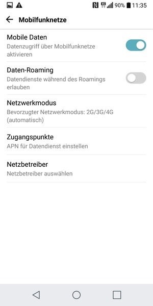 Um das Netzwerk zu wechseln, falls Probleme auftreten, wählen Sie Netzbetreiber