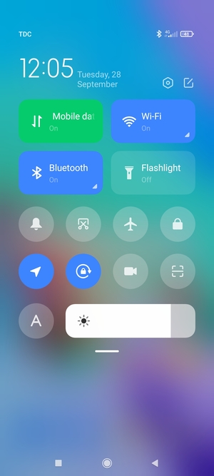 Slide down the top menu again