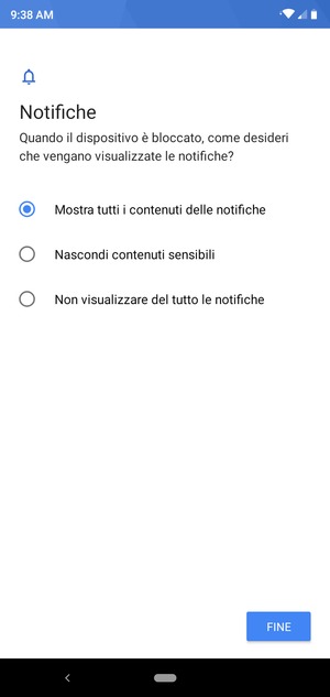 Seleziona FINE