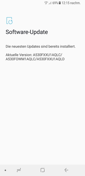 Falls Ihr Handy aktualisiert ist, wird Ihnen der folgende Bildschirm angezeigt