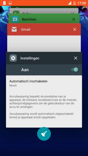 Selecteer het Verwijderen-pictogram om alle actieve apps te sluiten