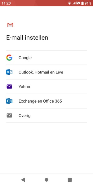 Selecteer Outlook, Hotmail en Live