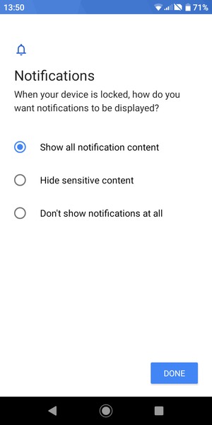 Select your preferred option and select DONE