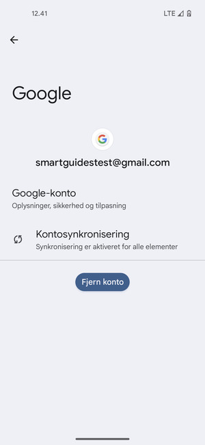 Vælg Kontosynkronisering