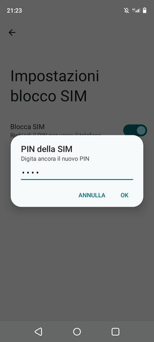 Conferma il Nuovo PIN della SIM e seleziona OK