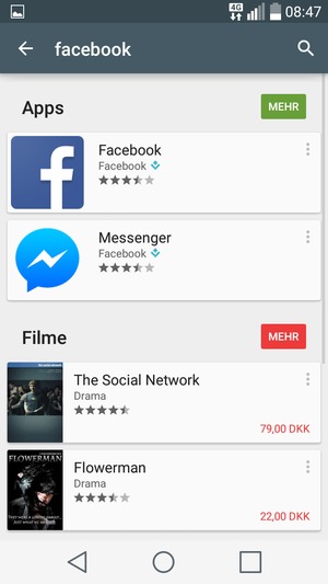 Wählen Sie die App