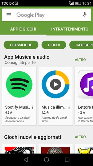 Seleziona la barra di ricerca