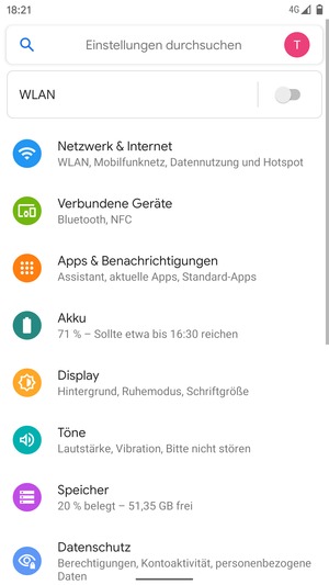 Wählen Sie Netzwerk & Internet