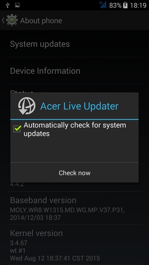 Select Check now