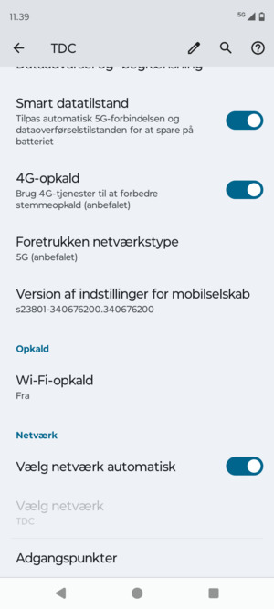 Scroll til og vælg Adgangspunkter