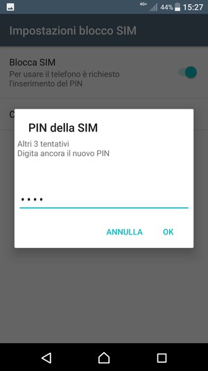 Conferma il nuovo PIN della SIM e seleziona OK