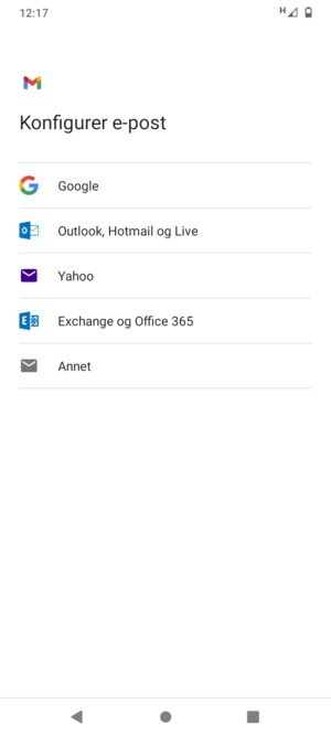 Velg Outlook, Hotmail og Live
