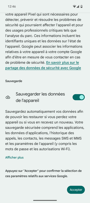 Sélectionnez Accepter