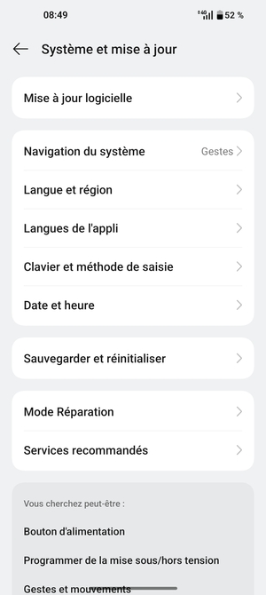 Sélectionnez Mise à jour logicielle