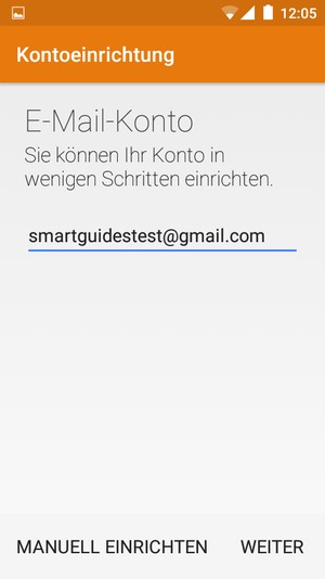 Geben Sie Ihre Gmail oder Hotmail-Adresse ein. Wählen Sie WEITER