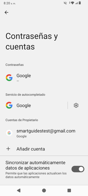 Seleccione su cuenta Google