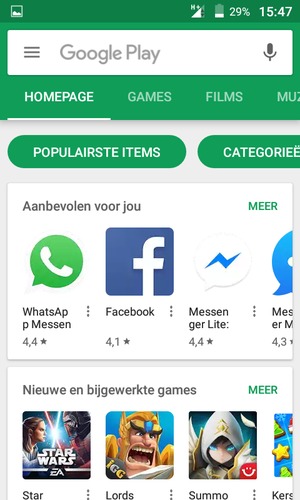 Selecteer de zoekbalk