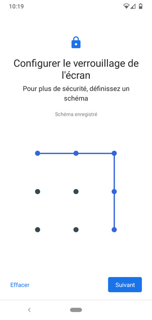 Dessinez un motif de déverrouillage et sélectionnez Suivant