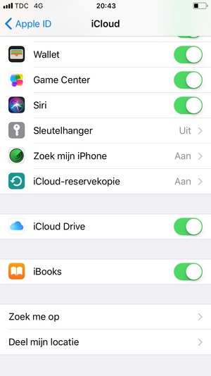 Selecteer iCloud-reservekopie