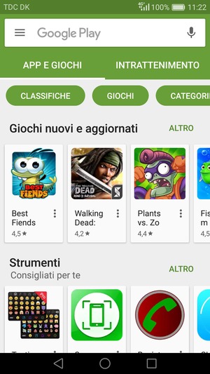 Seleziona la barra di ricerca