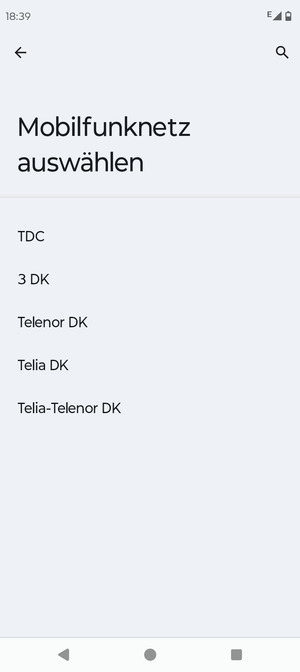 Wählen Sie einen Netzbetreiber von der Liste