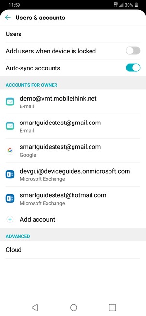 Select your Google account