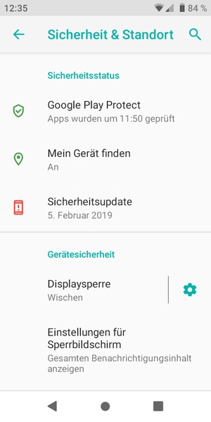 Wählen Sie Displaysperre