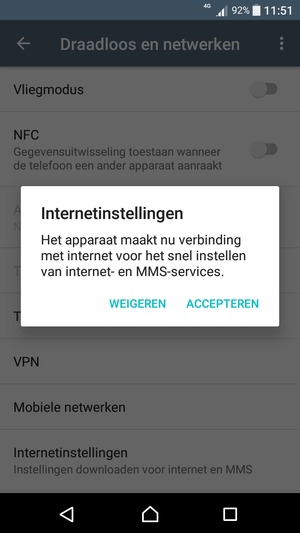 Selecteer ACCEPTEREN