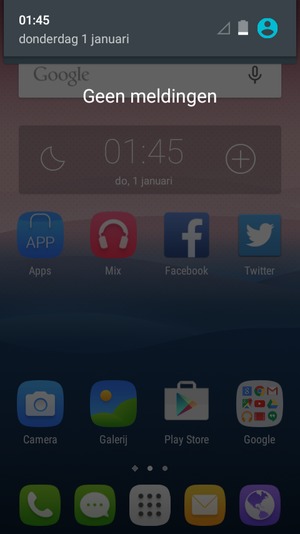Schuif naar beneden in het bovenste menu