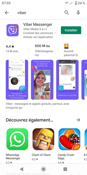 Sélectionnez l'appli